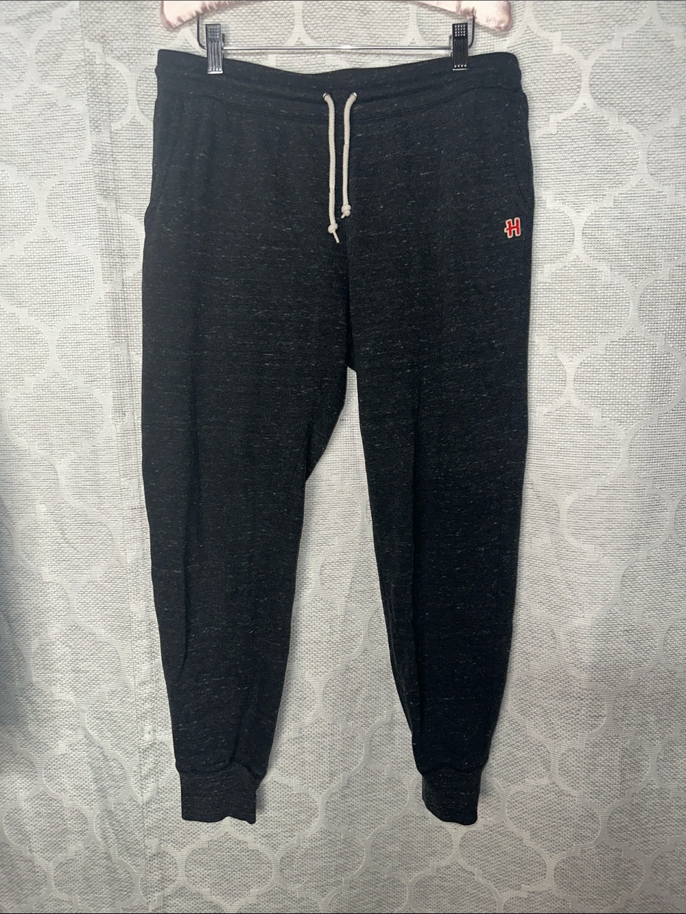 HOMAGE Go To Jogger Sweatpants Charcoal Gray Heather Fleece H Logo Mens Medium M